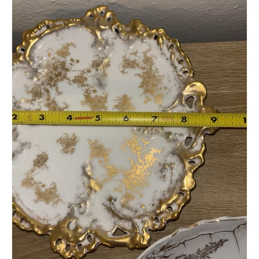 Lot of 4 Antique Plates German Austrian Porcelain IPF Ilmenau Leonard Vienna